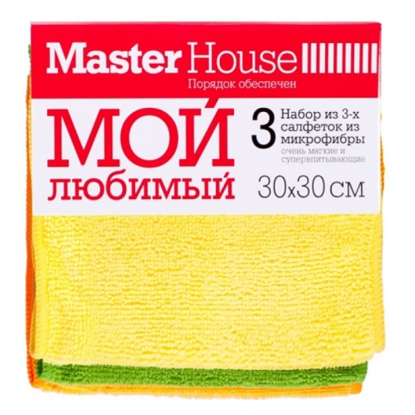 Салфетка MASTER HOUSE Шведская марка, из микрофибры, 30х30 см