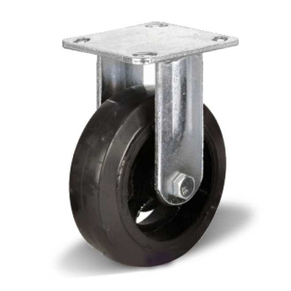 Большегрузное колесо черная резина неповоротное FCd200 8х2