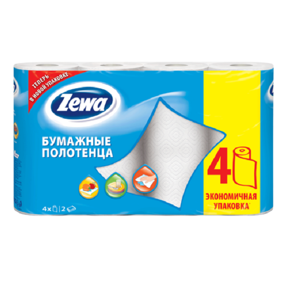 Бумажные полотенца ZEWA 2 сл./4 шт.