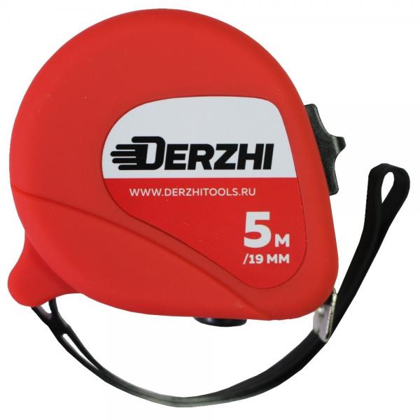 Рулетка DERZHI ЭКО с резиновым покрытием,  5м х19мм