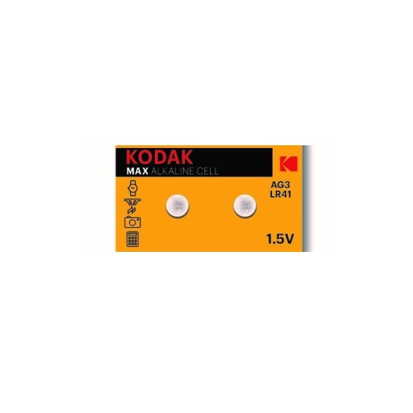 Батарейка KODAK MAX, AG3-LR41, 2шт.