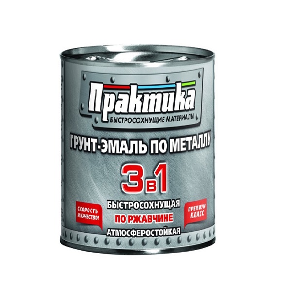 Грунт- эмаль по металлу ПРАКТИКА 3 в 1 шоколадная, 0,9 кг