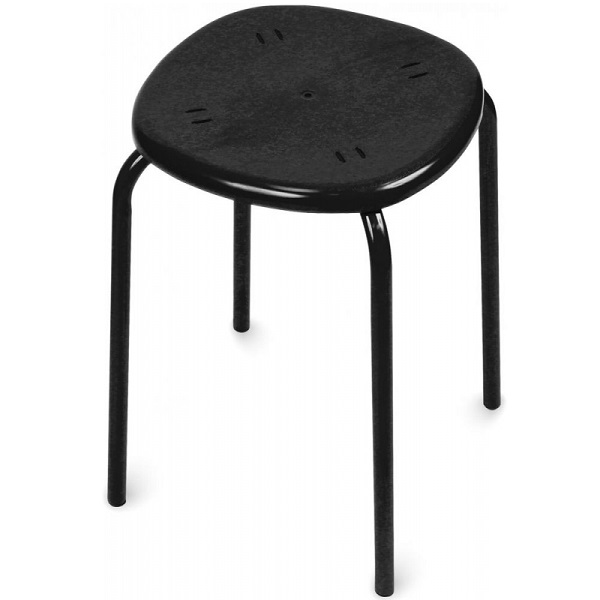 Табурет NIKA, метал. каркас, сиденье пластик 310 мм, круглый, черный