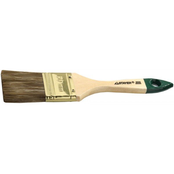 Кисть плоская STAYER LASUR-STANDARD, смешенная щетина, деревянная ручка, 50мм