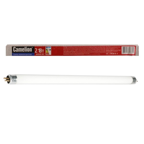 Лампа люминесцентная Camelion Т5, G5, 21Вт, 1850лм, 6500K белый свет, d16 x863,2мм
