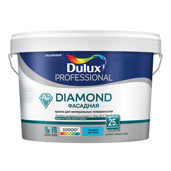 Краска Dulux PROFESSIONAL Diamond Фасадная BC 2,25л для колеровки