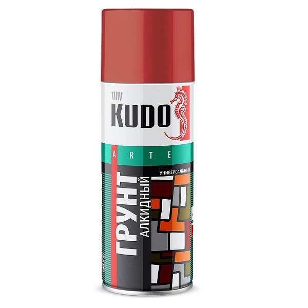 Грунтовка аэрозольная KUDO Arte красно-коричневая, 520 мл