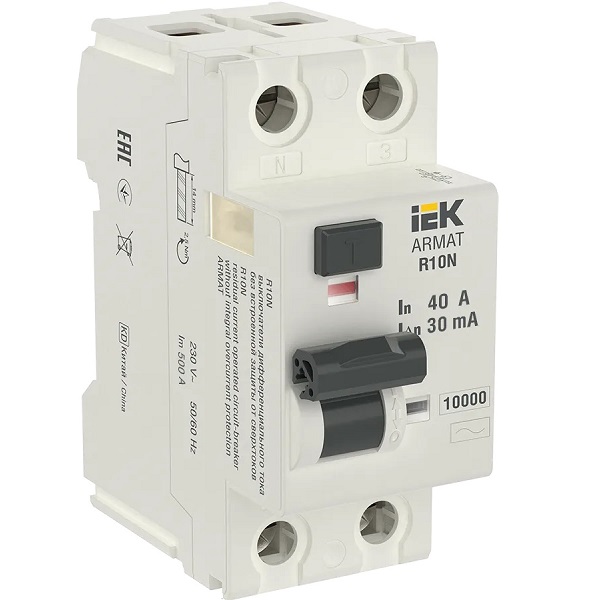 Выключатель дифференциального тока IEK ARMAT R10N 2P 40А 30мА