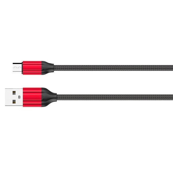 Кабель USB-A на micro USB LDNIO LS432, 2,4 А, нейлоновая оплетка, красный, 2м