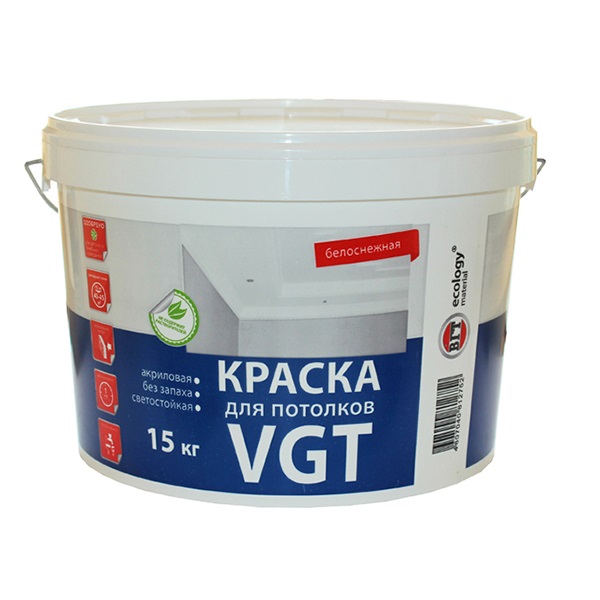 Краска VGT для потолков, 15 кг