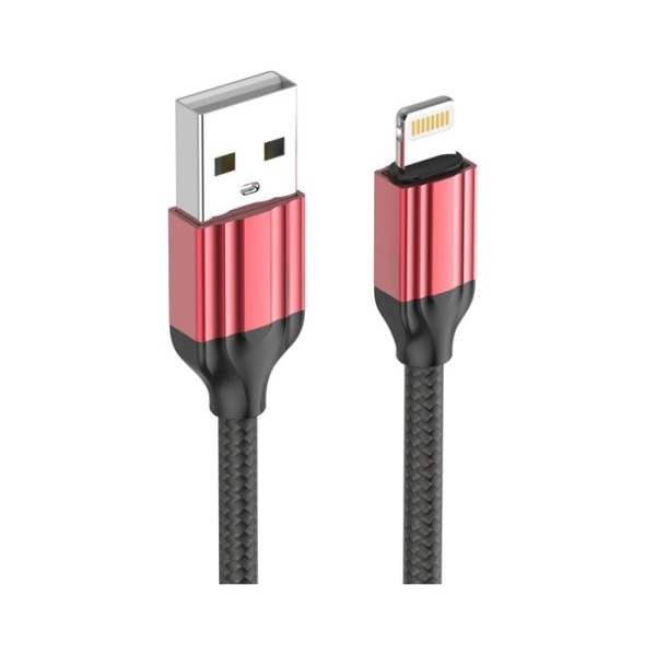 Кабель USB-A на Lightning, LDNIO LS431, 2,4А, нейлоновая оплетка, серый, 2м