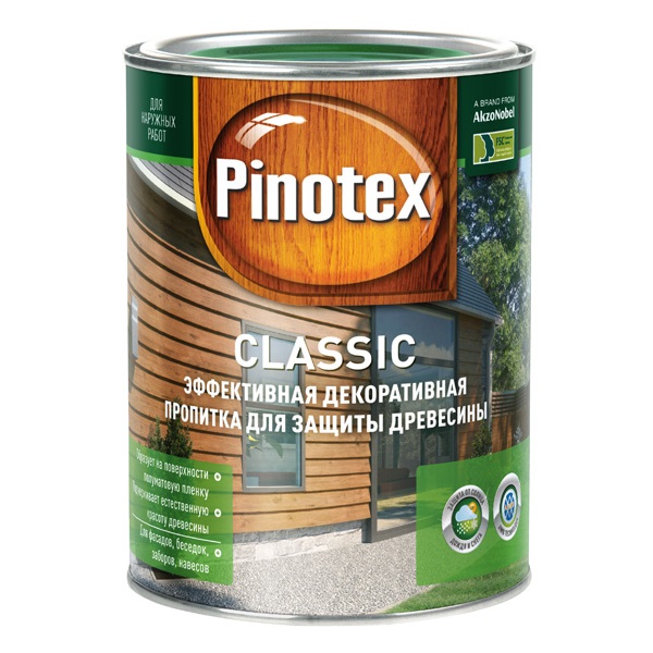 Пропитка для древесины Pinotex CLASSIC PLUS Ель натуральная 0,9л