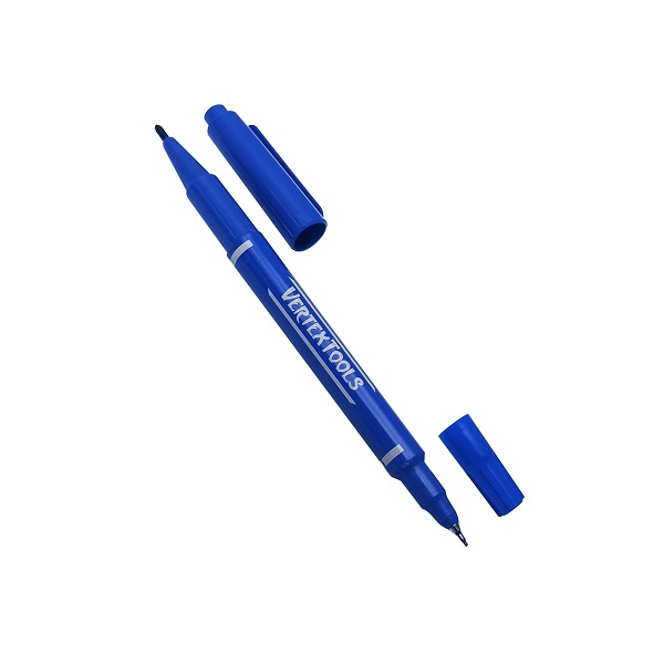 Маркер перманентный VERTEX TOOLS двухсторонний, синий