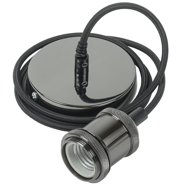 IEK RETRO Патрон подвесной E27, со шнуром 1,5м, черный