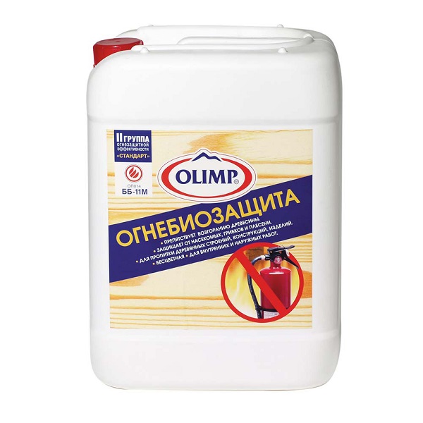 Пропитка для дерева ОГНЕБИОЗАЩИТА ОЛИМП бесцветный 10 л  (II группа защиты) ББ-11М
