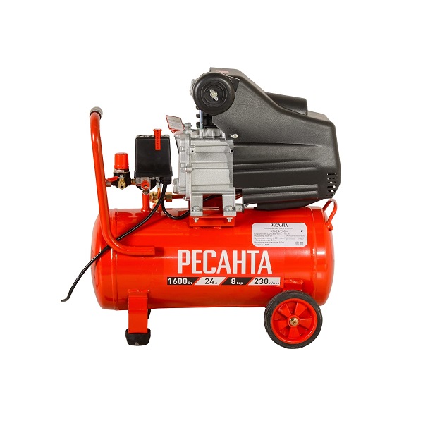 Компрессор поршневой РЕСАНТА КП-24/230М масляный 1600Вт, 8бар, 24л, 230л/мин, 19,2кг