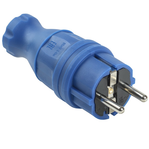 IEK Вилка прямая ВБп3-1-0м IP44 ОМЕГА синяя