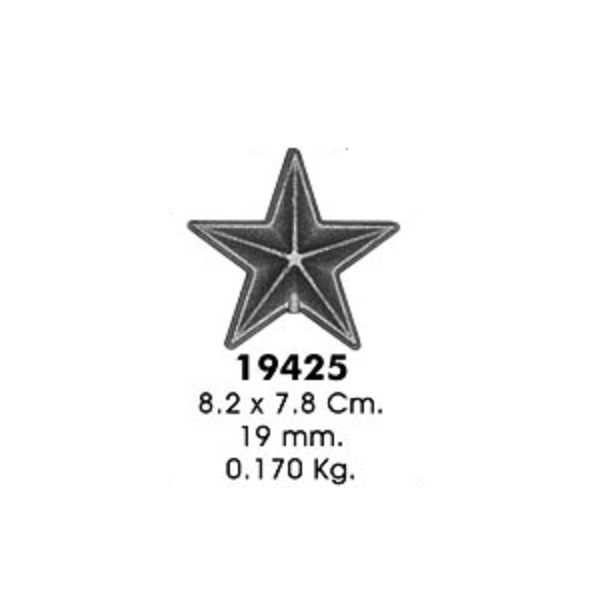 Накладка декоративная ЗВЕЗДА (8,2х7,8см, d-19мм, 0,170кг)