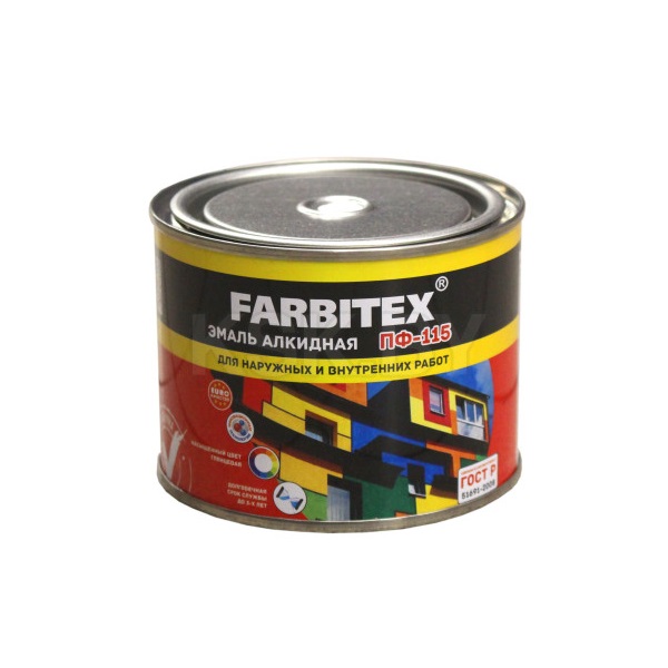 Эмаль ПФ-115 FARBITEX глянцевая голубая, 0,4 кг