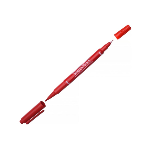 Маркер перманентный VERTEX TOOLS двухсторонний, красный