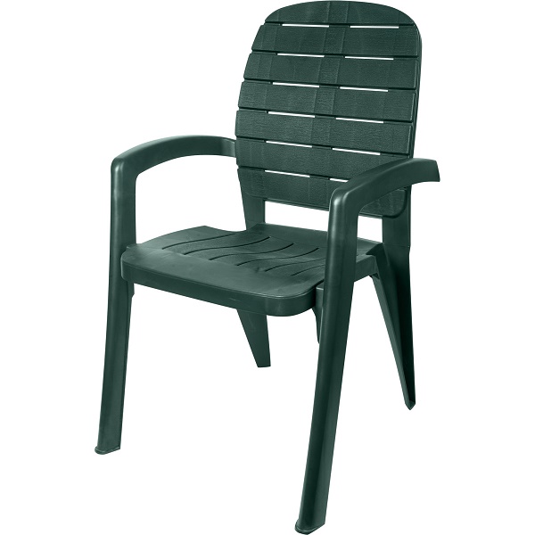 Кресло пластиковое ELLASTIK-PLAST Прованс 580x60x915мм, темно-зеленый