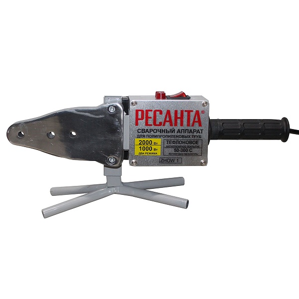 Аппарат для сварки ПВХ труб РЕСАНТА АСПТ-2000, 20-63мм, 2000Вт, с насадками