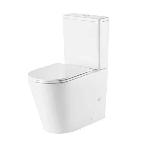 Унитаз-компакт безободковый AZARIO Ветро, горизонтальный слив, сиденье дюропласт МИКРОЛИФТ