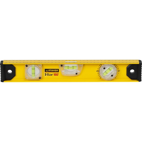 Уровень STAYER I-Bar РЕЛЬС двутавровый, 3 противоударных ампулы, линейка 40см