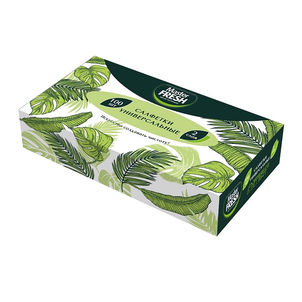 Салфетки в коробке MASTER FRESH 20х20 см, 100шт., V-сложение