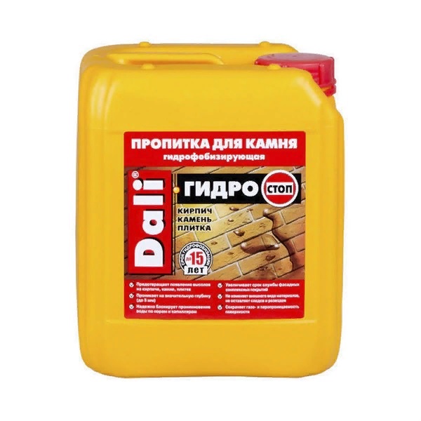 Пропитка гидрофобизирующая для камня DALI Гидростоп 10л