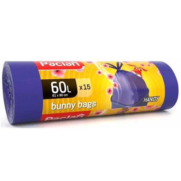 Мешок для мусора  60 л / 15 шт. PACLAN Bunny bags Aroma с ручками