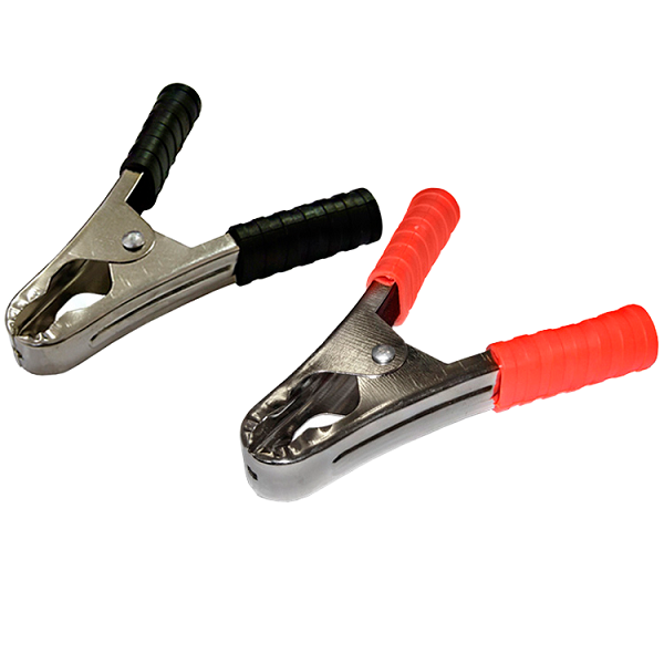 Зажим КРОКОДИЛ 50А 98 мм REXANT красный/черный