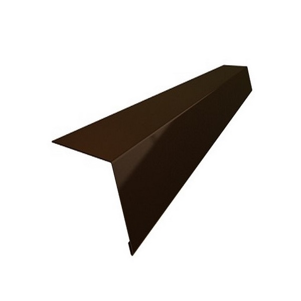 Торцевая планка фигурная H-250 118х82х2000 мм RAL 8017 - коричневый шоколад темный
