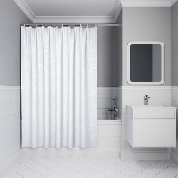 Шторка для ванной 200х180 см IDDIS Base полиэстер, белый, DL01P18i11