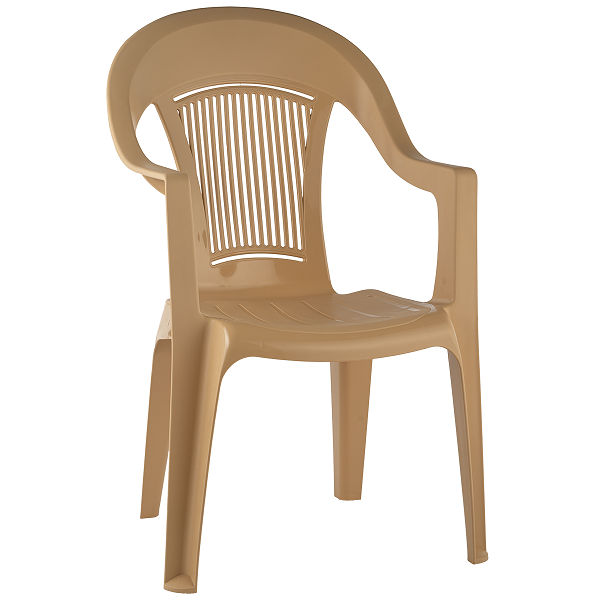 Кресло пластиковое ELLASTIK-PLAST Элластик 410x555x900мм, бежевый
