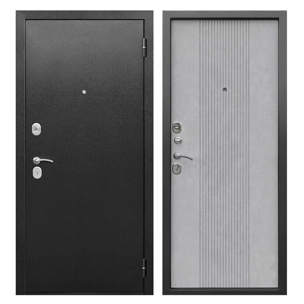 Дверь стальная Nova СЕРЕБРО БЕТОН СНЕЖНЫЙ 960 левая