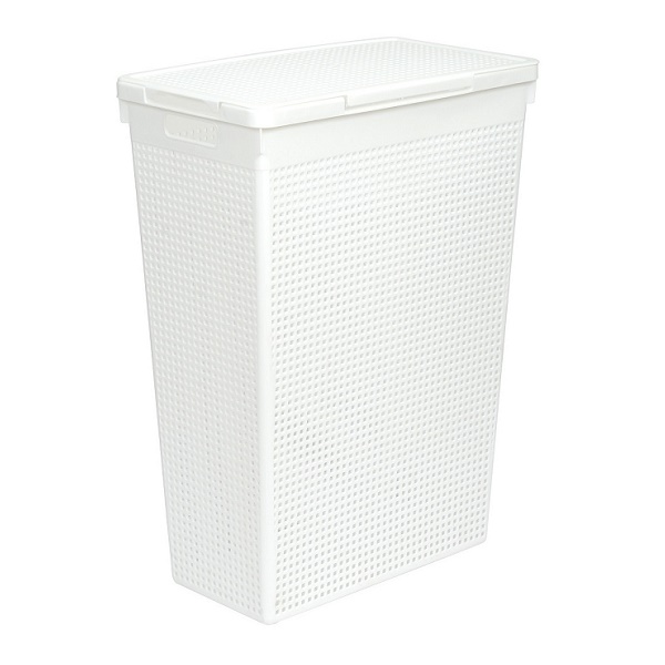Корзина для белья  50 л VIOLET Лофт 45х26х62 см, белый