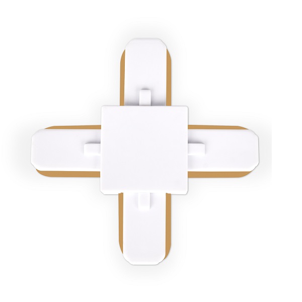 Коннектор Х-образный однофазный для соединения трековых шинопроводов AMBRELLA LIGHT GL7082, белый