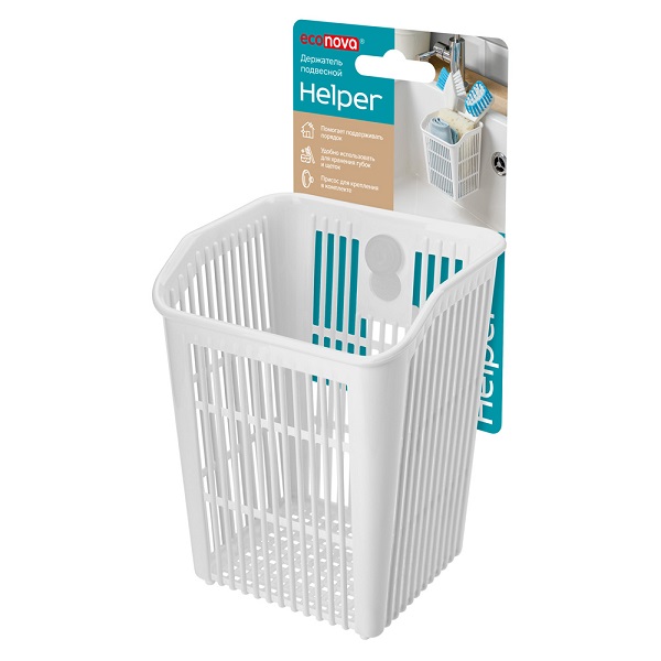 Держатель подвесной на присоске 94х95х121мм ECO NOVA Helper, белый