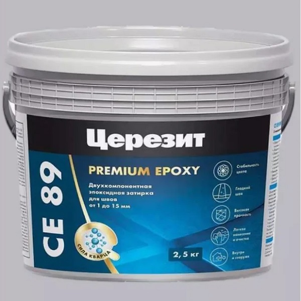 Затирка эпоксидная ЦЕРЕЗИТ CE 89, серый жемчуг, 2,5кг