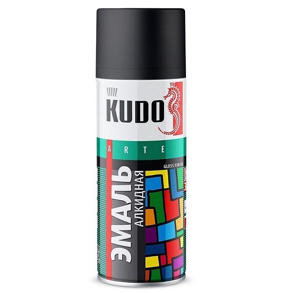 Грунтовка аэрозольная KUDO Arte алкидная, черная, 520 мл