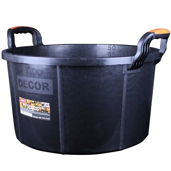 Емкость для сухих смесей 50л DECOR усиленная, круглая с ручкамим
