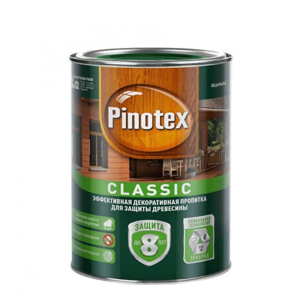 Пропитка для древесины Pinotex CLASSIC база под колеровку 1л