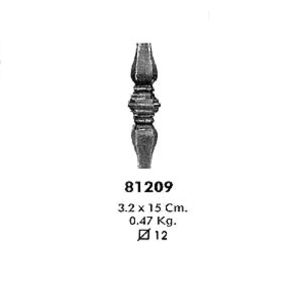 Поковка для стоек 81209 (3,2х15см, d-12мм, 0,470кг)