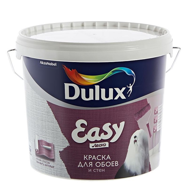 Краска Dulux Easy Матовая для обоев и стен,  5л