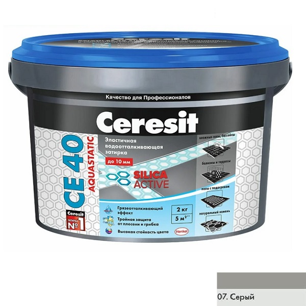 Затирка Ceresit CE-40 серая 2кг