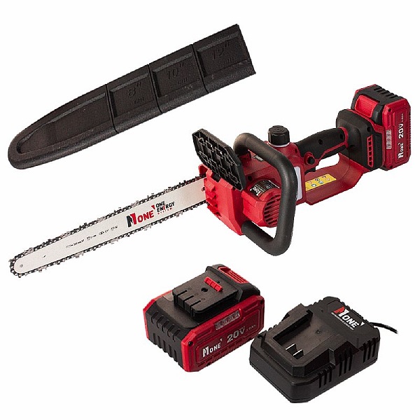 Пила цепная аккумуляторная NUMBER ONE ECS18/3,0-PRO-B, 20В, 6500об/мин, 2х3Ач Li-Ion, шина 30см