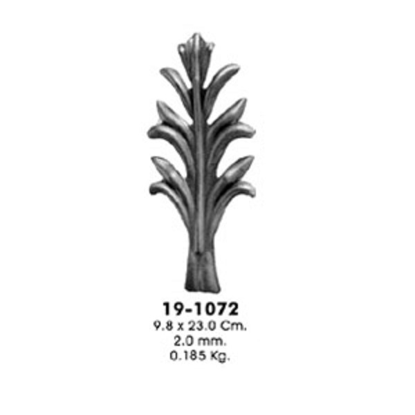 Штампованный элемент 19-1072 (9,8х23,0см, 2,0мм, 0,185кг)