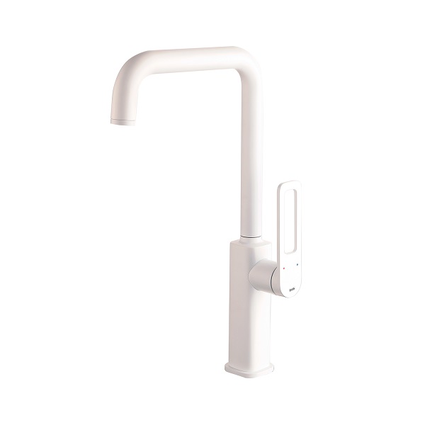 Смеситель для мойки IDDIS Slide SLIWT00i05, высокий излив, белый матовый