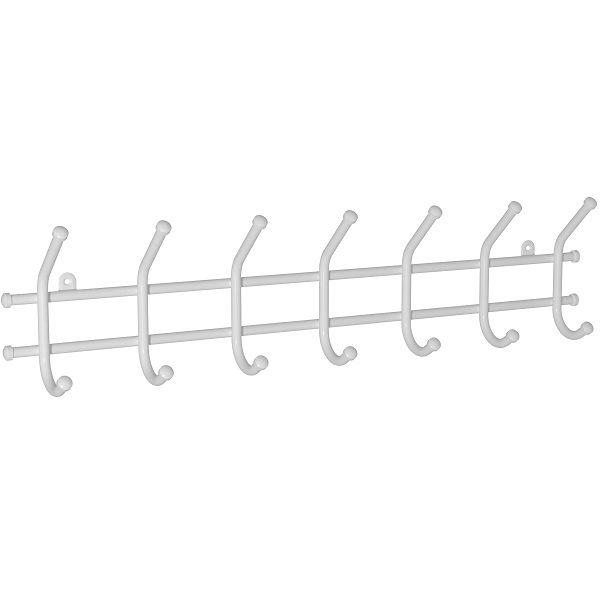 Вешалка настенная металл Норма 7, с 7-ю крючками белый ВН 66 Б 70,5х16,5см